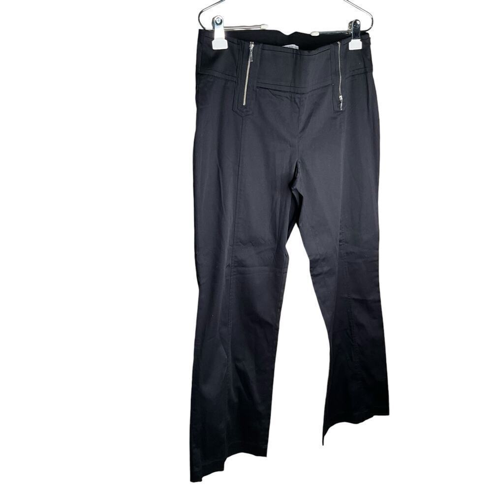 Joseph A Trousers Dress Pant Wide Leg Flat Front Zipper Black Womens Size 8  NWT
